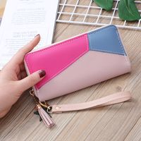 Korean Stitching Women's Wallet Card Bag Color Matching Mobile Phone Bag Card Bag sku image 8