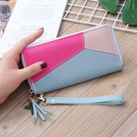 Korean Stitching Women's Wallet Card Bag Color Matching Mobile Phone Bag Card Bag sku image 11