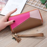 Korean Stitching Women's Wallet Card Bag Color Matching Mobile Phone Bag Card Bag sku image 12