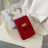 Korean Mobile Phone Bag Fashion Diamond Chain Bag Coin Purse sku image 2