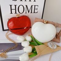 Acrylic Transparent Heart-shape Chain Shoulder Messenger Bag Wholesale main image 1