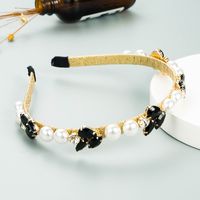 Korean Color Rhinestone Imitation Pearl Hair Band main image 5