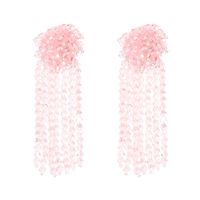 Fashion Crystal Woven Flower Long Tassel Earrings Wholesale main image 6