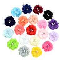 Fashion Multi-color Pearl Hand-stitched Flower Chiffon Headdress Wholesale main image 1