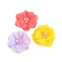 Fashion Multi-color Pearl Hand-stitched Flower Chiffon Headdress Wholesale main image 5