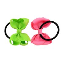 Children's Solid Color Baby Bowknot Hair Ring Set main image 4