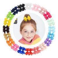 Hot Selling Multi-color Children's Solid Color Bow Hairpin Set main image 1