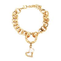 Fashion Heart-shape Pearl Round Chain Bracelet Wholesale main image 1