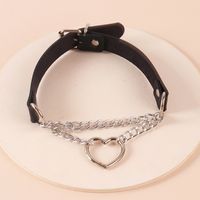 Retro Heart-shape Leather Necklace Wholesale main image 1
