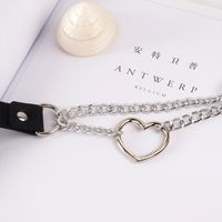 Retro Heart-shape Leather Necklace Wholesale main image 4