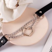Retro Heart-shape Leather Necklace Wholesale main image 5