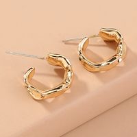 European And American  New Arrival Hot Sale Glossy Shaped C- Shaped Auricular Needle Small Fashion Metal Fashion Geometric Earrings main image 5