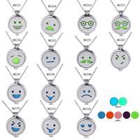 European And American Pendant Trend Atmosphere Fashion Hip Hop Smiley Face Expression Handmade Diy Aromatherapy Luminous Pendant Ornaments Necklace main image 1