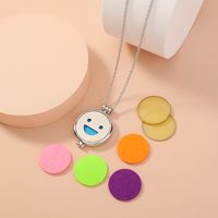 European And American Pendant Trend Atmosphere Fashion Hip Hop Smiley Face Expression Handmade Diy Aromatherapy Luminous Pendant Ornaments Necklace main image 6