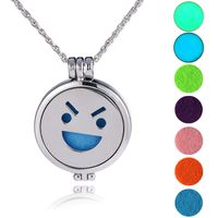 European And American Pendant Trend Atmosphere Fashion Hip Hop Smiley Face Expression Handmade Diy Aromatherapy Luminous Pendant Ornaments Necklace main image 5