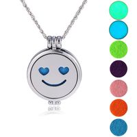 European And American Pendant Trend Atmosphere Fashion Hip Hop Smiley Face Expression Handmade Diy Aromatherapy Luminous Pendant Ornaments Necklace main image 4