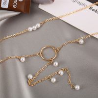 Retro Pearl Rhinestone Tassel Necklace Wholesale main image 5