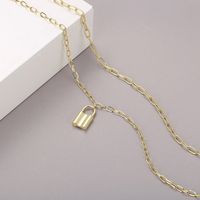Fashion Lock Double Layer Alloy Necklace main image 4