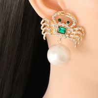 Fashion Alloy Diamond-studded Spider Earrings Wholesale main image 3