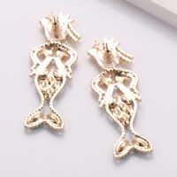 Fashion Alloy Diamond-studded Acrylic Mermaid Earrings Wholesale main image 6