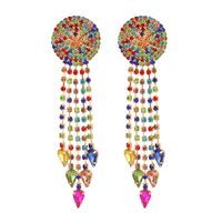 Fashion Diamond Tassel Alloy Earrings Wholesale main image 1