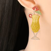 Fashion Alloy Diamond-studded Earrings Wholesale main image 3