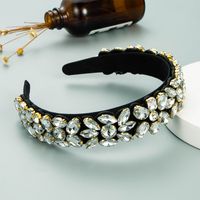 Baroque Geometric Glass Diamonds Hand-sewn Fabric Headband sku image 1