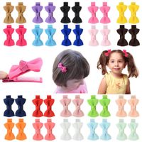 Hot Selling Multi-color Children's Solid Color Bow Hairpin Set sku image 4