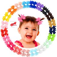 Hot Selling Multi-color Children's Solid Color Bow Hairpin Set sku image 5