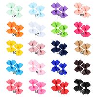 Hot Selling Multi-color Children's Solid Color Bow Hairpin Set sku image 3