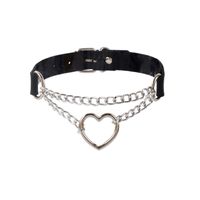 Retro Heart-shape Leather Necklace Wholesale sku image 1