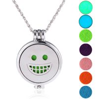 European And American Pendant Trend Atmosphere Fashion Hip Hop Smiley Face Expression Handmade Diy Aromatherapy Luminous Pendant Ornaments Necklace sku image 1
