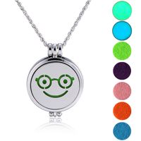 European And American Pendant Trend Atmosphere Fashion Hip Hop Smiley Face Expression Handmade Diy Aromatherapy Luminous Pendant Ornaments Necklace sku image 3