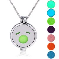 European And American Pendant Trend Atmosphere Fashion Hip Hop Smiley Face Expression Handmade Diy Aromatherapy Luminous Pendant Ornaments Necklace sku image 4