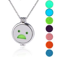 European And American Pendant Trend Atmosphere Fashion Hip Hop Smiley Face Expression Handmade Diy Aromatherapy Luminous Pendant Ornaments Necklace sku image 5