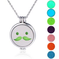 European And American Pendant Trend Atmosphere Fashion Hip Hop Smiley Face Expression Handmade Diy Aromatherapy Luminous Pendant Ornaments Necklace sku image 6