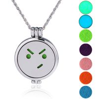 European And American Pendant Trend Atmosphere Fashion Hip Hop Smiley Face Expression Handmade Diy Aromatherapy Luminous Pendant Ornaments Necklace sku image 7
