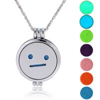 European And American Pendant Trend Atmosphere Fashion Hip Hop Smiley Face Expression Handmade Diy Aromatherapy Luminous Pendant Ornaments Necklace sku image 9