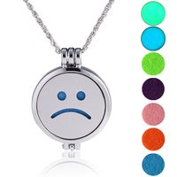 European And American Pendant Trend Atmosphere Fashion Hip Hop Smiley Face Expression Handmade Diy Aromatherapy Luminous Pendant Ornaments Necklace sku image 10