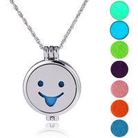 European And American Pendant Trend Atmosphere Fashion Hip Hop Smiley Face Expression Handmade Diy Aromatherapy Luminous Pendant Ornaments Necklace sku image 11