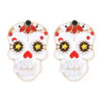 Fashion Alloy Inlaid Pearl Halloween Earrings sku image 1
