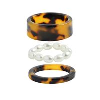 Korean Acrylic Pearl Ring Set sku image 1