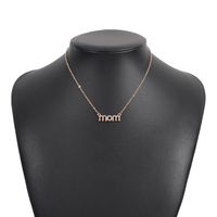Fashion Single Layer Mom Letters Diamond Necklace Wholesale sku image 1