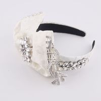 Baroque Diamond-studded Tassel Bow Flower Headband sku image 1