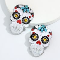 Fashion Alloy Inlaid Pearl Halloween Earrings main image 6