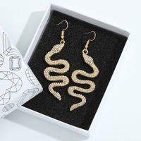 Modische Schlangenförmige Ohrringe Mit Mikrodiamanten main image 3