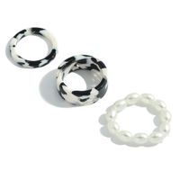 Korean Acrylic Pearl Ring Set main image 4