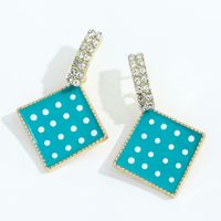 Fashion Geometric Diamond-studded Drop Oil Earrings main image 6