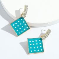 Fashion Geometric Diamond-studded Drop Oil Earrings main image 4