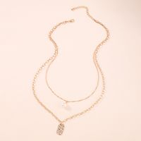 Fashion Pearl Double-layer Square Brand Necklace Wholesale main image 5